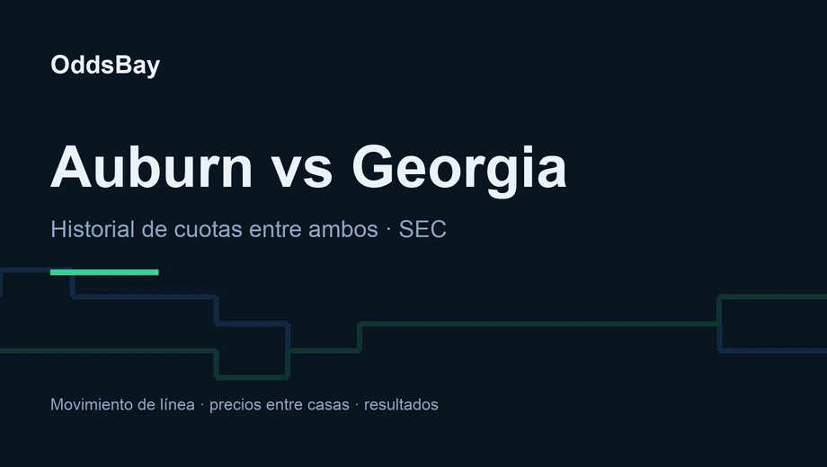 Encabezado de OddsBay para la guía de apuestas de Auburn vs Georgia: historial de cuotas entre ambos, SEC