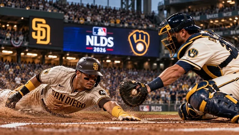 Postseason baseball scene for Milwaukee Brewers at San Diego Padres, NLDS Game 3.